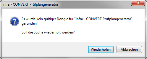 Fehlender Dongle