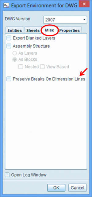 Menu „Export Environment for DWG“ (identical with „Export Environment for DXF“)