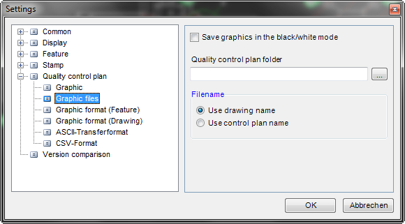 Extras/Optionen/Prüfplan/Grafik-Dateien